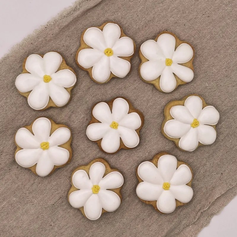 Biscuit décoré - Sachet de 5 biscuits fleur Biscuit décoré - Sachet de 5 biscuits fleur