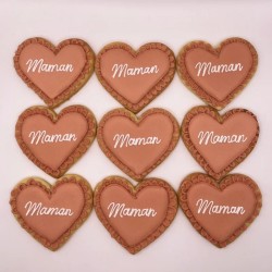 Biscuit décoré - Cœur Maman