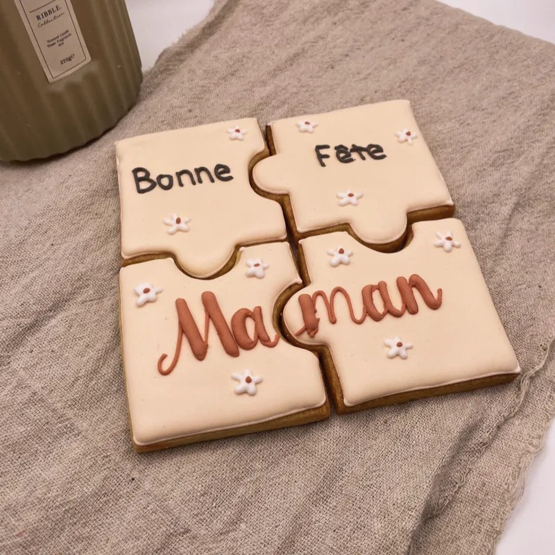 Biscuit décoré - Coffret biscuits puzzle Bonne Fête Maman Biscuit décoré - Coffret biscuits puzzle Bonne Fête Maman