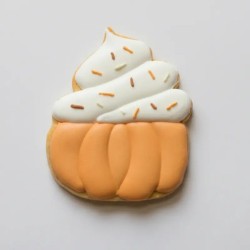 Biscuit décoré - Cupcake citrouille