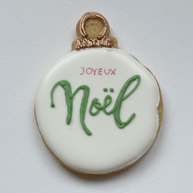 Boule Joyeux Noël - Biscuit décoré