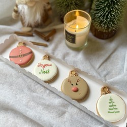 Coffret Boules de Noël  - Biscuit décoré