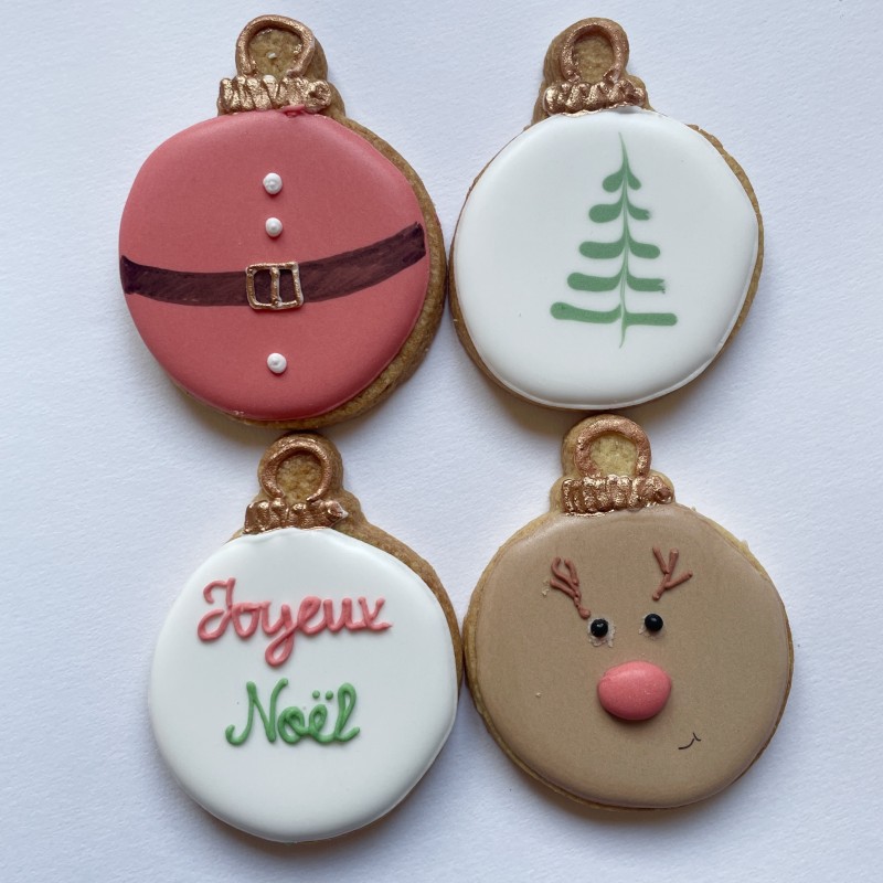Coffret Boules de Noël  - Biscuit décoré