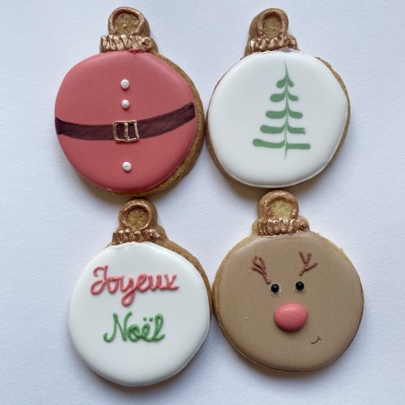 Coffret Boules de Noël  - Biscuit décoré