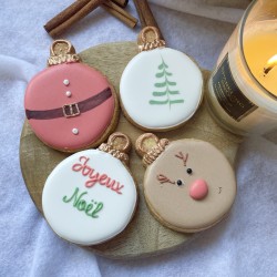 Coffret Boules de Noël  - Biscuit décoré