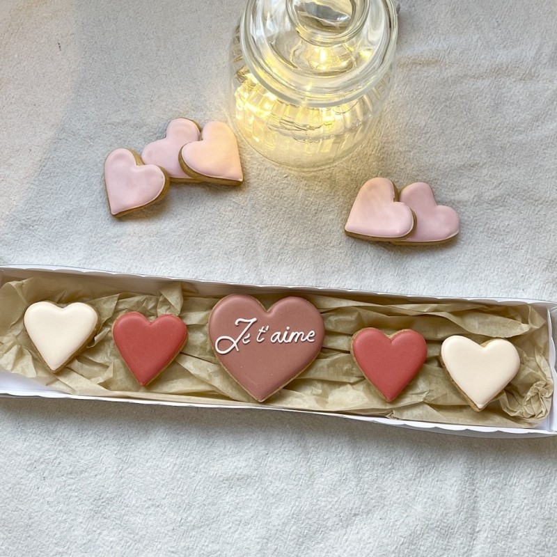 Coffret Cœurs - Biscuits décorés