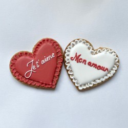 Cœur dentelle - Biscuit décoré personnalisé
