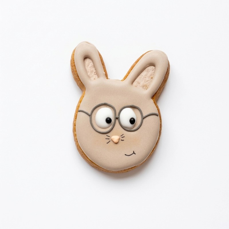 Lapin lunettes - Biscuit décoré
