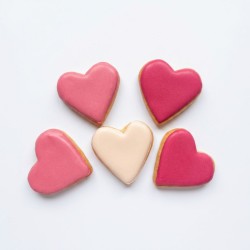 Sachet de 5 mini cœurs - Biscuits décorés