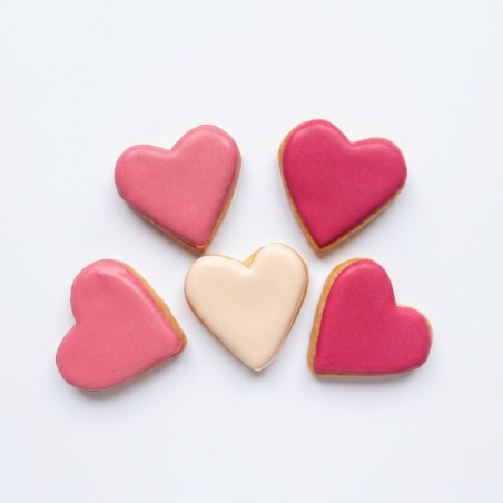 Sachet de 5 mini cœurs - Biscuits décorés